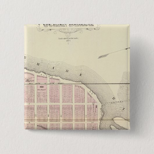 Ocean Beach, New Jersey Vierkante Button 5,1 Cm (Voorkant)