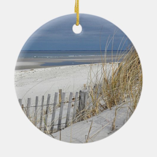 Ocean Beach on Kaap Cod Keramisch Ornament (Achterkant)