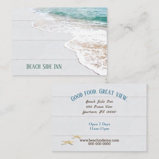 Ocean Beach op hout Visitekaartje (Voorkant / Achterkant)