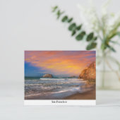 Ocean Beach op Sunset Briefkaart (Staand voorkant)