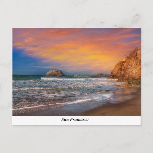 Ocean Beach op Sunset Briefkaart (Voorkant)