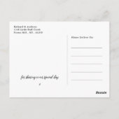 Ocean Beach Palm Tree bruiloft dank u Briefkaart (Achterkant)