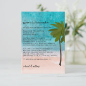 Ocean Beach Palm Tree bruiloft detail Informatiekaartje (Staand voorkant)