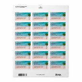 Ocean Beach Palm Tree bruiloft Etiket (Full Sheet)