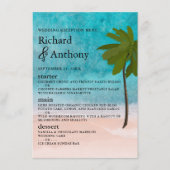 Ocean Beach Palm Tree Bruiloft Menu (Voorkant)
