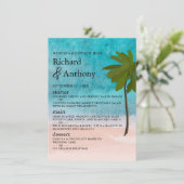 Ocean Beach Palm Tree Bruiloft Menu (Staand voorkant)
