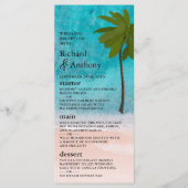 Ocean Beach Palm Tree Bruiloft Menu (Voorkant)