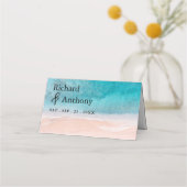 Ocean Beach Palm Tree bruiloft Plaatskaartje (Achterkant)