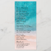 Ocean Beach Palm Tree bruiloft Programmakaart (Achterkant)