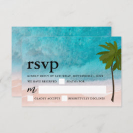 Ocean Beach Palm Tree Bruiloft RSVP