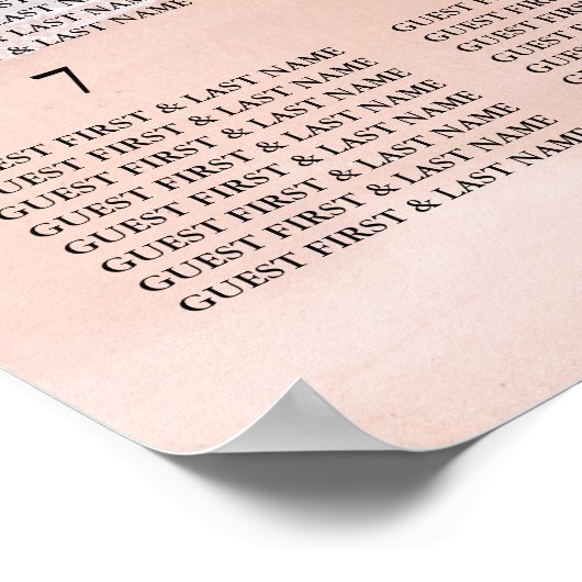 Ocean Beach Palm Tree Tafelplan Poster (Hoek)