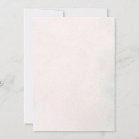 Ocean Beach Palm Trees Roze Sky Elegante bruiloft Kaart (Achterkant)