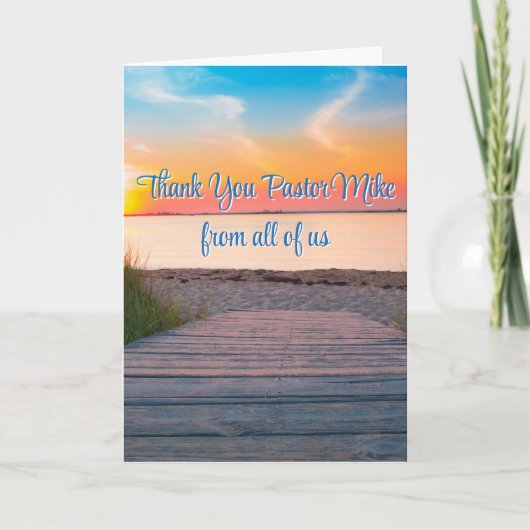 Ocean Beach Pastor waardering van de gemeente Bedankkaart (Voorkant)