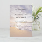 Ocean Beach Photo Memorial Funeral Service Kaart (Staand voorkant)