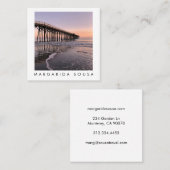 Ocean Beach Pier Sunset Fotoreistoerisme Vierkante Visitekaartje (Voorkant / Achterkant)