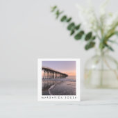 Ocean Beach Pier Sunset Fotoreistoerisme Vierkante Visitekaartje (Staand voorkant)