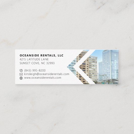 Ocean / Beach Rental Property Manager Aangepaste f Mini Visitekaartje (Achterkant)