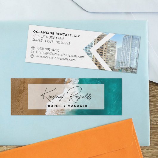 Ocean / Beach Rental Property Manager Aangepaste f Mini Visitekaartje