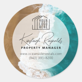 Ocean / Beach Rental Property Manager Aangepaste f Ronde Sticker