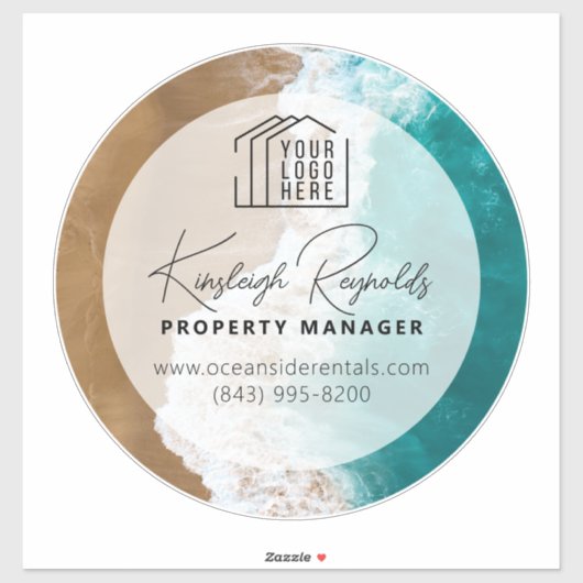 Ocean / Beach Rental Property Manager Aangepaste f Sticker (Vel)