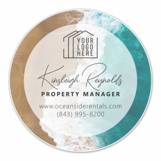 Ocean / Beach Rental Property Manager Aangepaste f Sticker (Voorkant)
