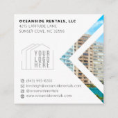 Ocean / Beach Rental Property Manager Aangepaste f Vierkante Visitekaartje (Achterkant)