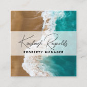 Ocean / Beach Rental Property Manager Aangepaste f Vierkante Visitekaartje (Voorkant)
