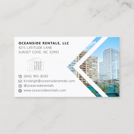 Ocean / Beach Rental Property Manager Aangepaste f Visitekaartje (Achterkant)