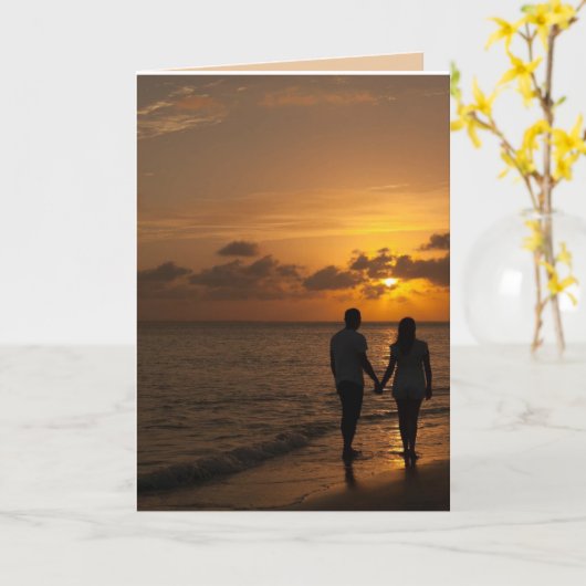 OCEAN BEACH ROMANTIC LIEFT VAN U DIE KAART HANDT (Gele Bloem)