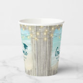 Ocean Beach Rustic Wood Lights Afstuderen partij Papieren Bekers (Links)