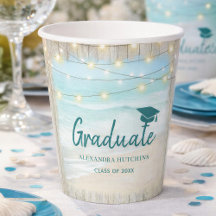 Ocean Beach Rustic Wood Lights Afstuderen partij