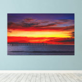 Ocean Beach San Diego Sunset Canvas Muurkunst  Afdruk (Insitu (Houten vloer))