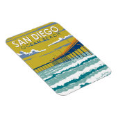 Ocean Beach San Diego Travel Art Vintage Magneet (Rechterzijde)