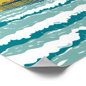 Ocean Beach San Diego Travel Art Vintage Poster (Hoek)