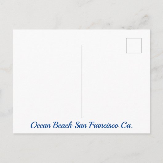Ocean Beach San Francisco Ca Briefkaart (Achterkant)