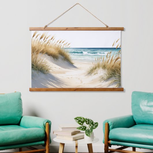 Ocean Beach Sand Dunes Grasses Pathway Beach Art Hangend Wandkleed (Woonkamer)