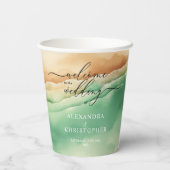 Ocean Beach Sand Signature Boho Nieuw Woods Party Papieren Bekers (Achterkant)