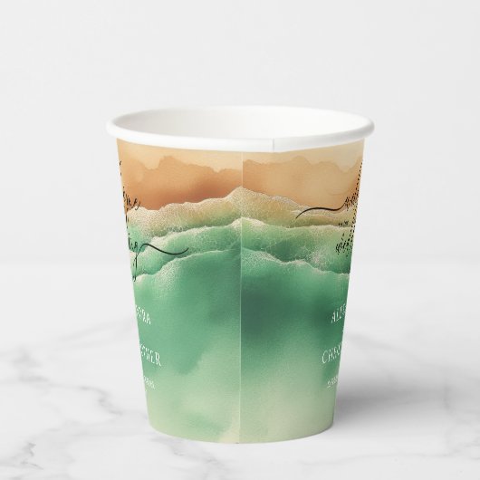 Ocean Beach Sand Signature Boho Nieuw Woods Party Papieren Bekers (Rechts)