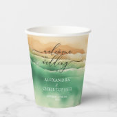 Ocean Beach Sand Signature Boho Nieuw Woods Party Papieren Bekers (Voorkant)