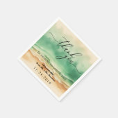 Ocean Beach Sand Waterverf Dank u Servet (Hoek)