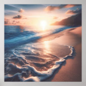 Ocean Beach Scène Kustzonsondergang Wall Art Poster (Voorkant)