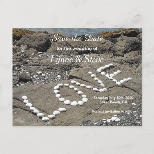 Ocean Beach Scene sparen de Datum Aankondigingskaart (Voorkant)