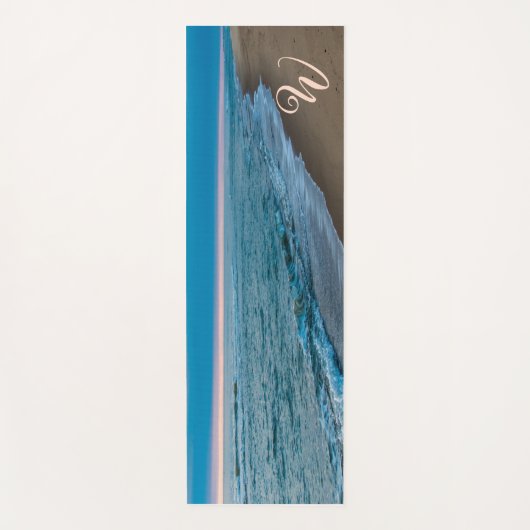 Ocean Beach Scènes Monogram Initiaal Yogamat (Voorkant)
