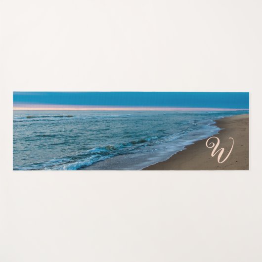 Ocean Beach Scènes Monogram Initiaal Yogamat (Voorkant (horizontaal))