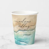 Ocean Beach Schattigee Signature Boho Nieuw Weds P Papieren Bekers (Achterkant)