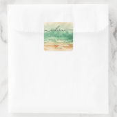 Ocean Beach Schattigee Signature Sun Sand Vierkante Sticker (Tas)