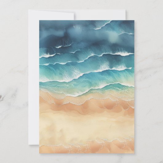 Ocean Beach Schattigee Signature Zomer Waterverf Kaart (Achterkant)