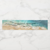 Ocean Beach Schattigee Signature Zomerfeest Waterfles Etiket (Enkel label)