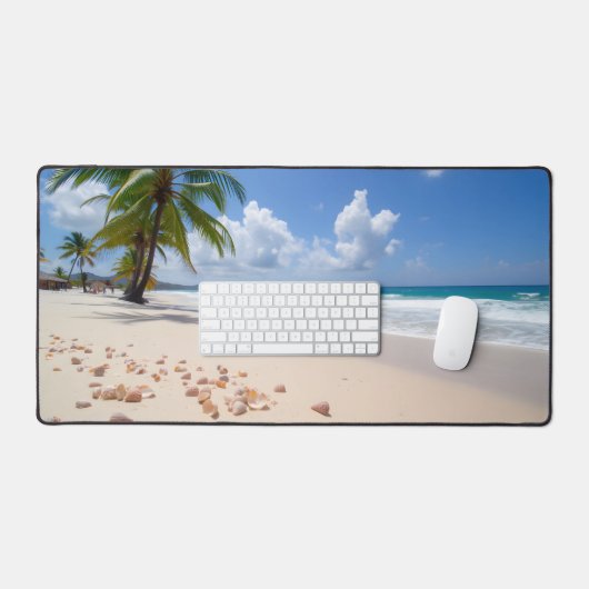 Ocean Beach, schelpen en palmbomen Bureaumat (Keyboard & Muis)