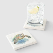 Ocean Beach Sea Turtles Stenen Onderzetter (Zijkant)